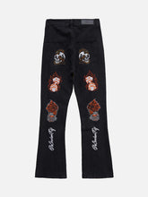 High Street Embroidery Retro Jeans - 1574